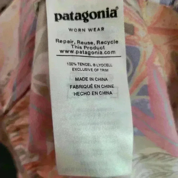 Patagonia Lost Flower Wide Leg Jumpsuit Floral Print Tencil Tie Back Size Medium - Picture 6 of 6
